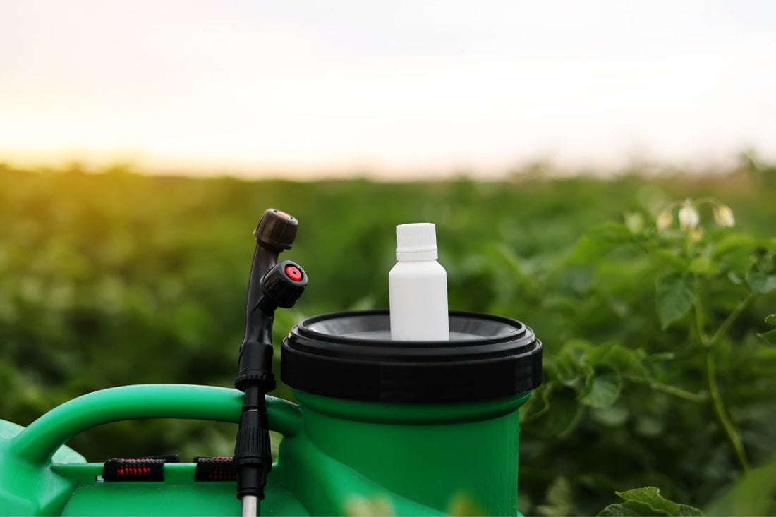 Zielony spray z pestycydami