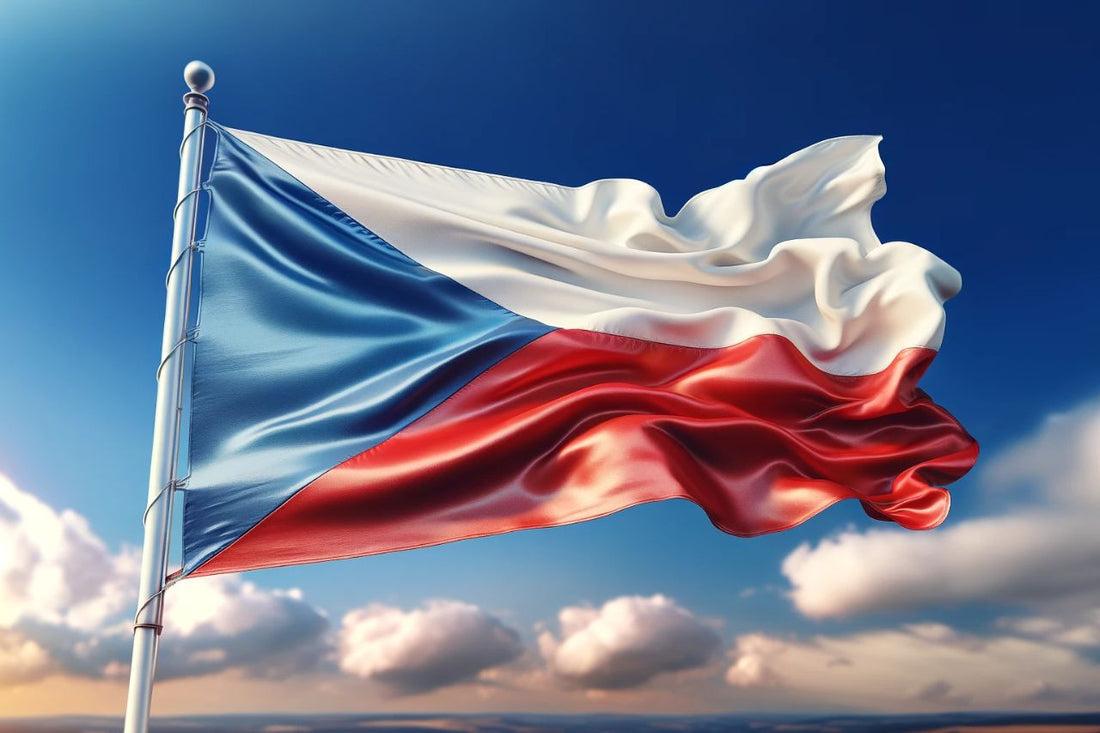 Powiewająca flaga Republiki Czeskiej