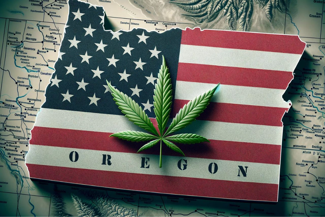 Flaga USA, marihuana, Oregon
