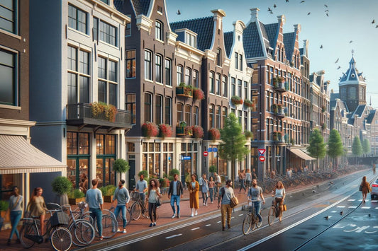 Scena na ulicach Amsterdamu
