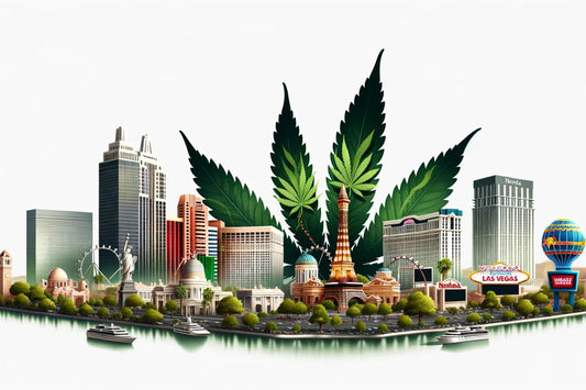 panorama z liściem marihuany z tyłu