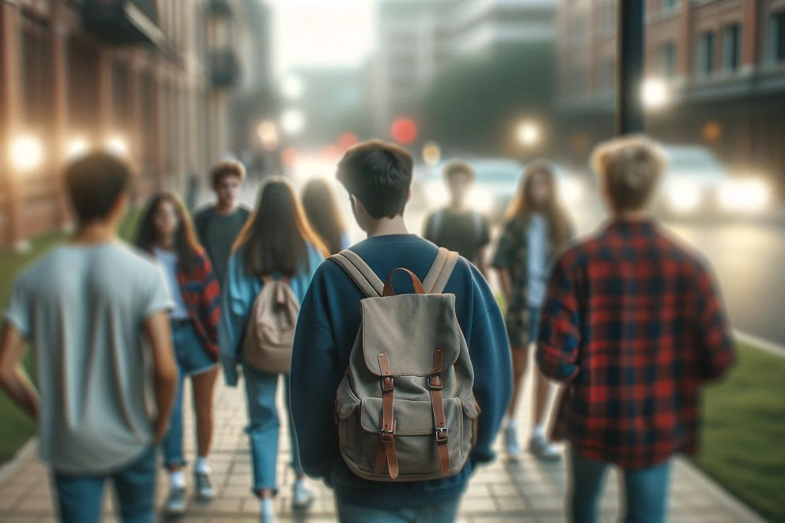 Grupa nastolatków podczas spaceru