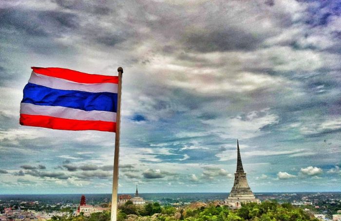 Powiewająca flaga Tajlandii