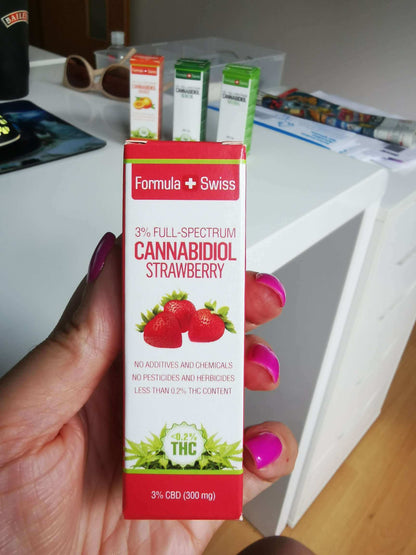 organiczny olej CBD Formula Swiss w oleju truskawkowym